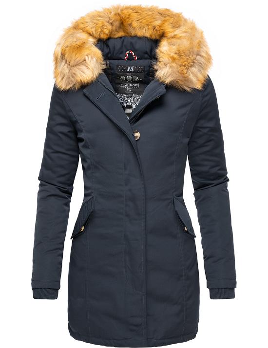 Marikoo Karmaa warmer Damen Winter Stepp Mantel Parka Jacke Marikoo Damen Winter Mantel Winterparka Karmaa Navy Gr. 4XL