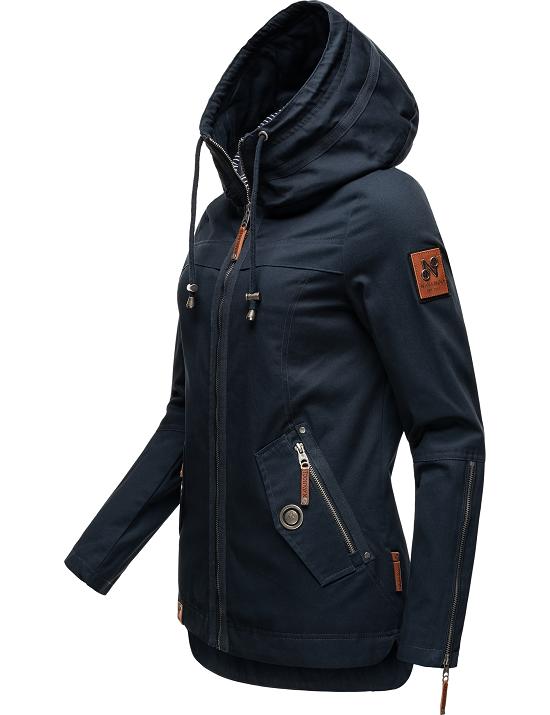 Navahoo Damen Übergangsjacke Outdoor Jacke Kurz Mantel große Kapuze leicht  Wekoo | eBay