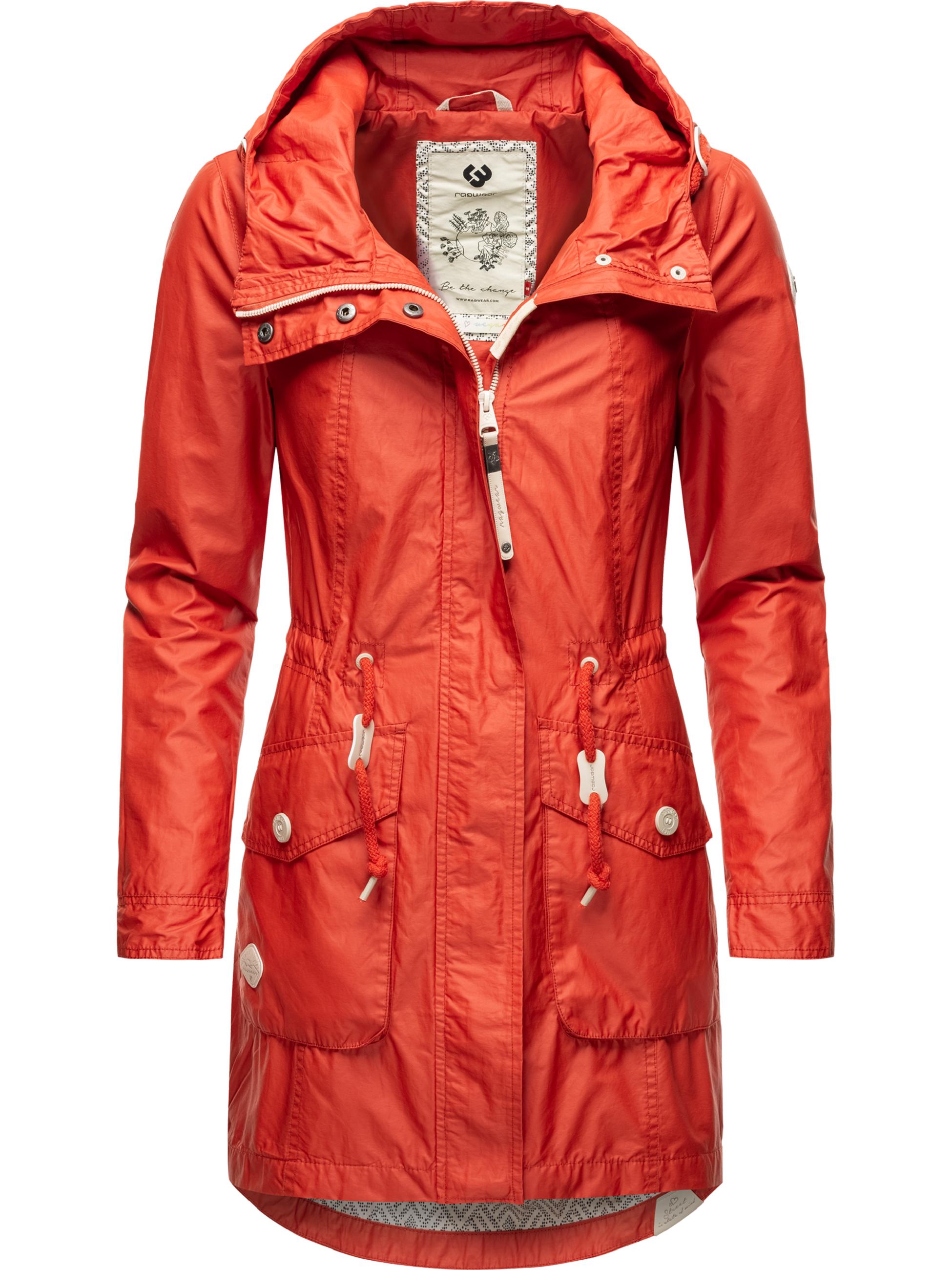 Pre-owned Ragwear Damen Übergangs Jacke Kurz-parka Outdoor Allwetter Kapuze Leicht Elsa